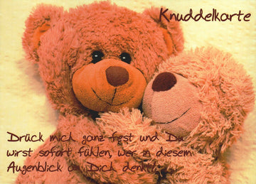 Freundschaftskarte mit süßen Teddybären und liebevoller Umarmung perfekte Postkarte für Freunde zum Kuscheln und Mutmachen