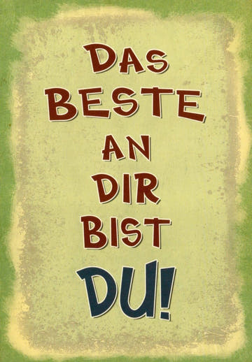 Freundschaftskarte - Motivierende Selbstliebe - Botschaft im Grünen Retro - Look, Vintage - Design zur persönlichen Ermutigung