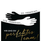 Freundschaftskarte perfektes Team lustige Postkarte für Freunde schwarz weiß mit Spruch wir sind ein perfektes Team originelle Grußkarte