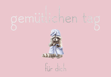 Freundschaftskarte Waschbär für einen Gemütlichen Tag