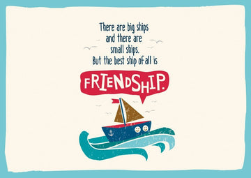 Freundschaftspostkarte: Maritimes Design mit Segelboot und Möwen – Perfekt für Geburtstage oder als liebevolle Geste