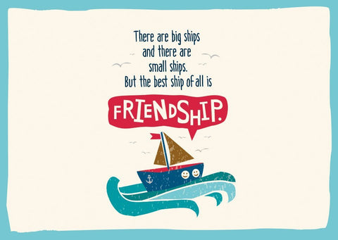 Freundschaftspostkarte: Maritimes Design mit Segelboot und Möwen – Perfekt für Geburtstage oder als liebevolle Geste