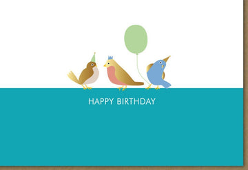 Fröhliche Geburtstagskarte mit Vögeln & Ballons – Bunter Gruß für eine gelungene Feier