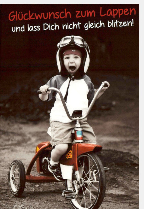 Führerscheinkarte - Humorvolle Glückwünsche für den neuen Fahrer, Spaßiges Motiv mit Radarüberraschung