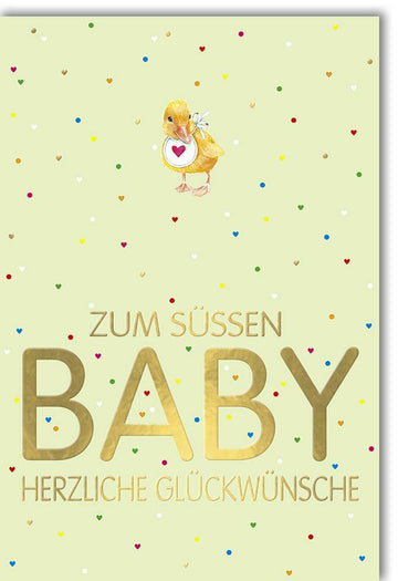 Geburtskarte - Babyglück zur Geburt, Willkommen Neugeborenes, Elternfreude Grußkarte, Babyparty Celebration