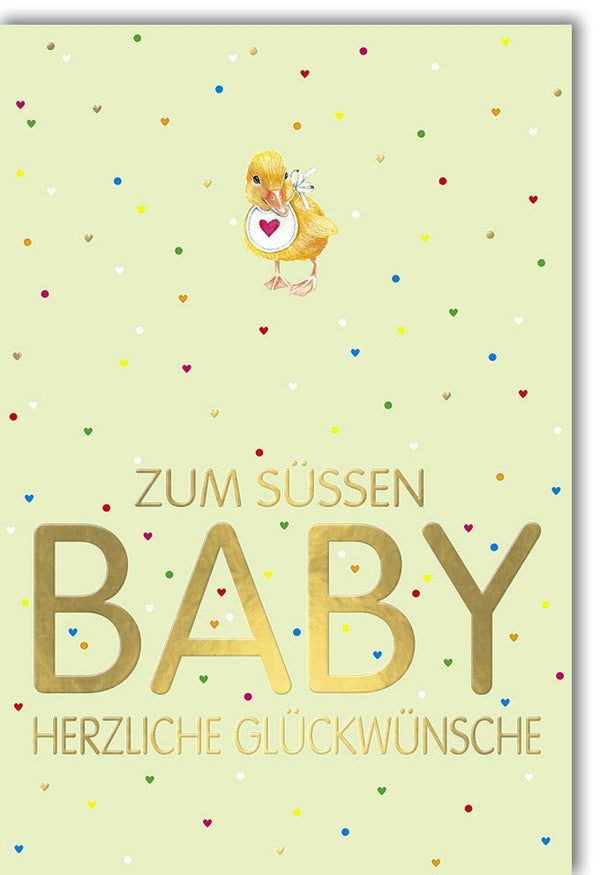 Geburtskarte - Babyglück zur Geburt, Willkommen Neugeborenes, Elternfreude Grußkarte, Babyparty Celebration