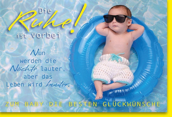 Geburtskarte für Jungen - Humorvolle Glückwünsche zur Geburt, Blaue Babyparty Grußkarte 