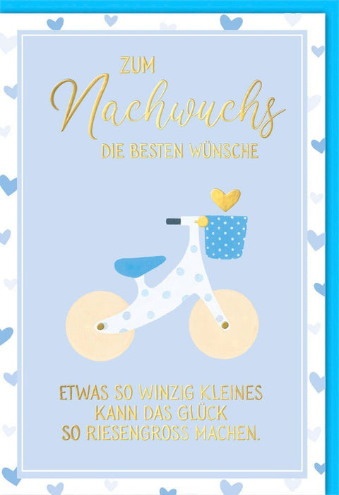 Geburtskarte Junge - Herzliche Glückwünsche zur Geburt, Ideal für Kinderzimmer & Babyparty - Dekoration