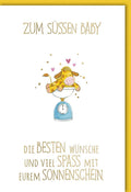 Geburtskarte - Sonnenschein Babykarte in Gelb, Neutral für Jungen & Mädchen, Herzliche Glückwünsche zur Elternschaft, Ideal für Babyparty & Geschenk