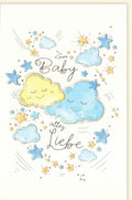 Geburtskarte – Zauberhafte Glückwünsche zur Geburt mit Sternen & Wolken, ideal für Babyshower & Babyparty, für Jungen & Mädchen