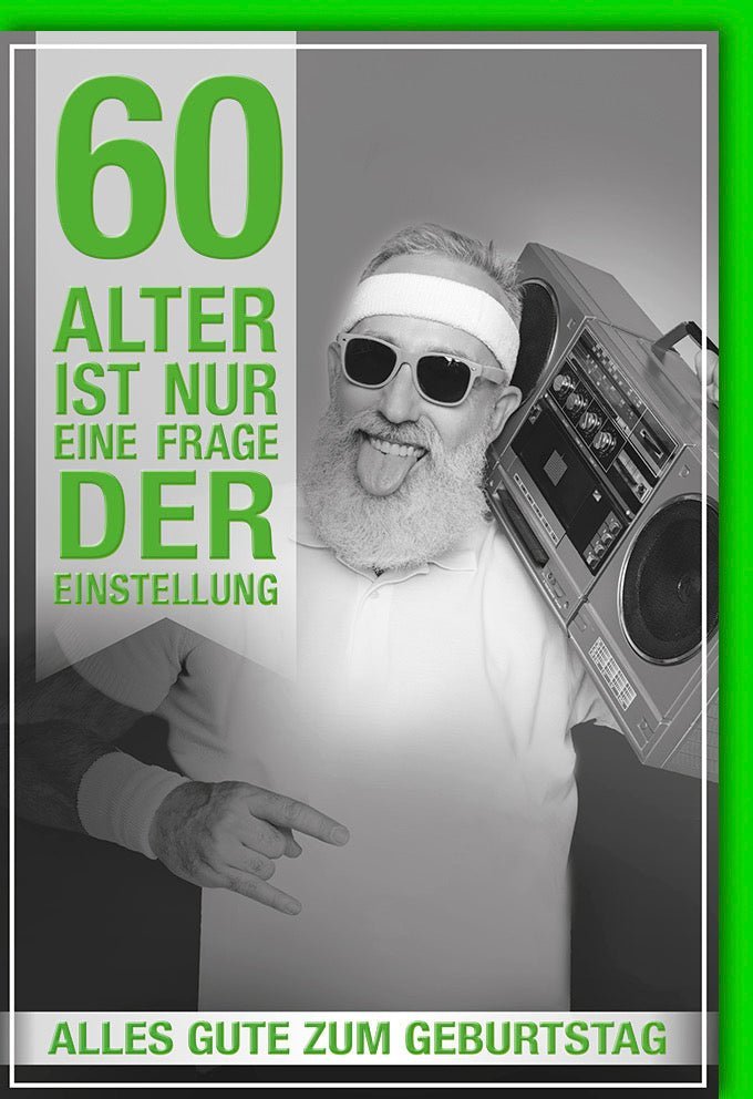Geburtstagskarte 60 Jahre: Humorvolle Retro - Musik Glückwünsche für den Sechzigsten, Vintage Spaß für Party & Feierlichkeiten