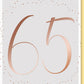 Geburtstagskarte 65 Jahre: Elegantes Gold - Design mit Punkten auf Weiß für besondere Anlässe