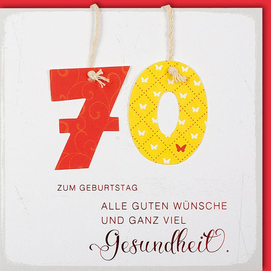Geburtstagskarte 70: Herzliche Wünsche und viel Gesundheit für das neue Lebensjahr