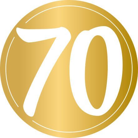 Geburtstagskarte 70 Jahre mit Schaumstoff-Klebepad und Pappelementen