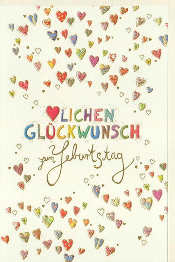 Geburtstagskarte – Abstrakte Herzen, Kreative Glückwünsche für Jubiläum & Liebevolle Feiern