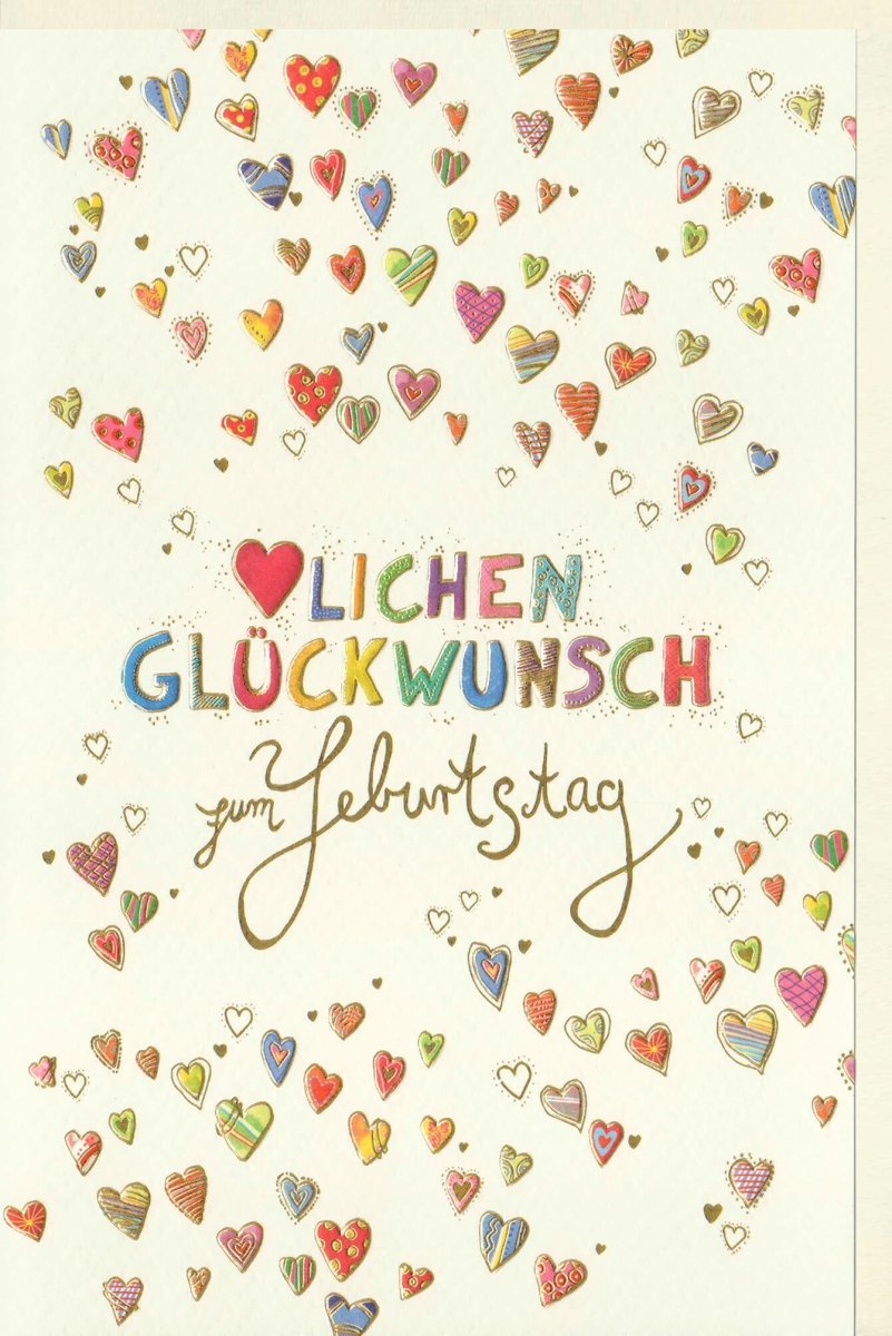 Geburtstagskarte – Abstrakte Herzen, Kreative Glückwünsche für Jubiläum & Liebevolle Feiern