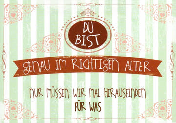 Geburtstagskarte: "Alter ist nur eine Zahl" - Vintage Grün, Humorvolle Botschaft für Freunde, Unisex Geschenkidee