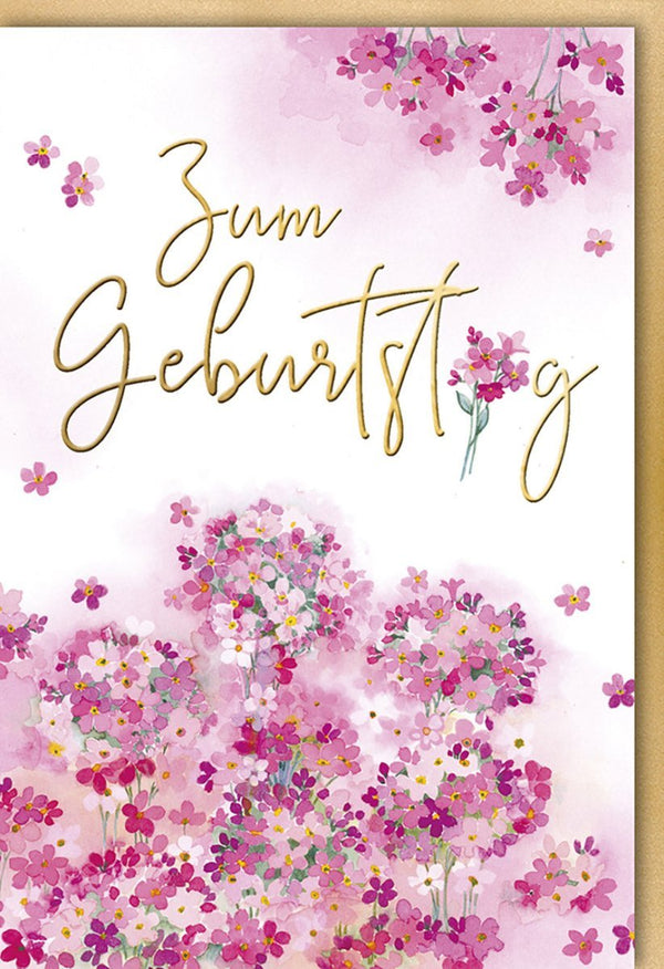 Geburtstagskarte Aquarellblumen - Feierliche Glückwünsche, Florales Kunstwerk, Papeterie Geschenk