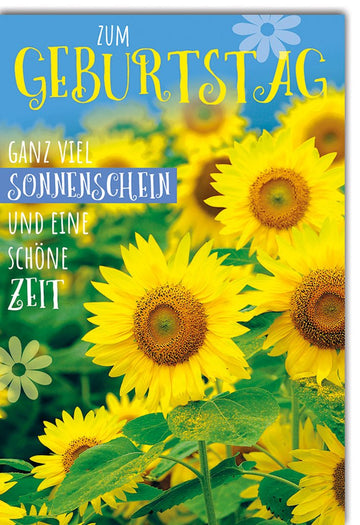 Geburtstagskarte Blumen – Strahlende Sonnenblumen mit fröhlichem Sommerdesign