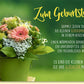 Geburtstagskarte Blumenstrauß mit Spruch grüne Vase Glücksmomente liebevolle Glückwunschkarte Geburtstag Doppelkarte
