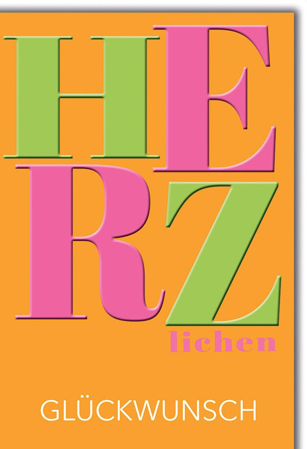 Geburtstagskarte Bunt – Herzlichen Glückwunsch in Pop-Art Stil mit kräftigen Farben