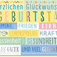 Geburtstagskarte bunte Glückwünsche mit Lebensfreude Gesundheit Liebe Kraft und viel Glück fröhliches Design für Geburtstag