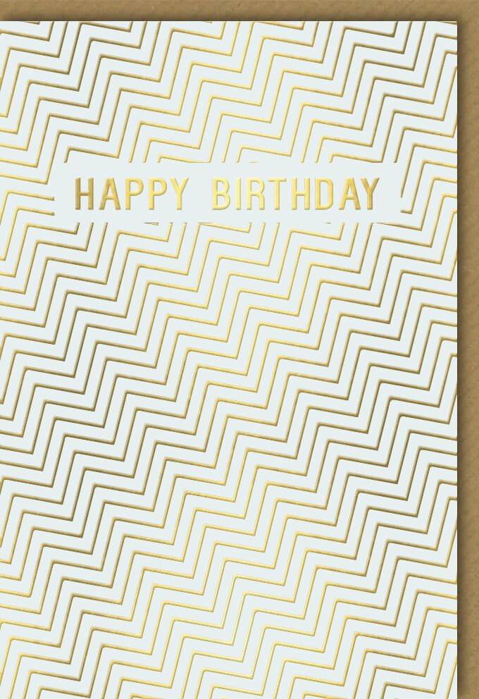 Geburtstagskarte edles Design goldene Linien Happy Birthday Doppelkarte stilvolle Glückwunschkarte Geburtstag elegant modern