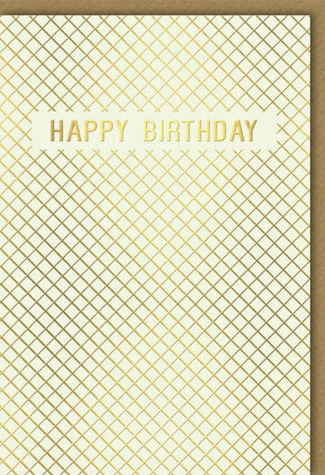 Geburtstagskarte elegant gold mit Prägung Happy Birthday edles Design hochwertige Doppelkarte für stilvolle Glückwünsche