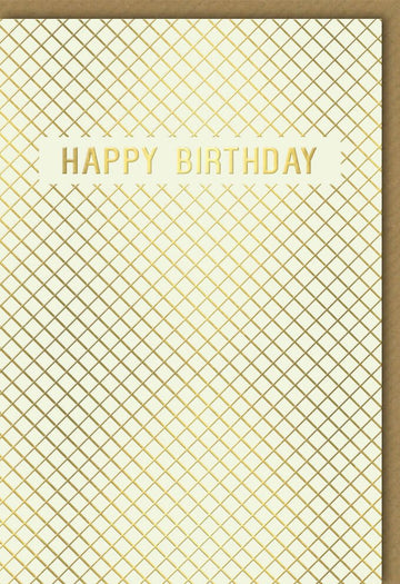 Geburtstagskarte elegant gold mit Prägung Happy Birthday edles Design hochwertige Doppelkarte für stilvolle Glückwünsche