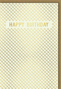 Geburtstagskarte elegant gold mit Prägung Happy Birthday edles Design hochwertige Doppelkarte für stilvolle Glückwünsche