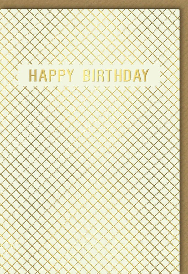 Geburtstagskarte elegant gold mit Prägung Happy Birthday edles Design hochwertige Doppelkarte für stilvolle Glückwünsche