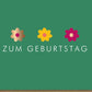 Geburtstagskarte – Elegante Floristik mit Blumenmuster auf Grünem Hintergrund für Erwachsene, Stilvolle Glückwünsche für Frauen und Männer