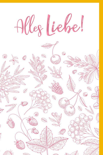 Geburtstagskarte: Elegante Premiumkarte mit Floral - Berry Design & Blindprägung, Hochwertiges Geschenk