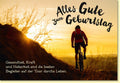 Geburtstagskarte Fahrradfahrer Sonnenuntergang Alles Gute zum Geburtstag mit inspirierendem Spruch Glückwunschkarte für Outdoor Fans