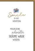 Geburtstagskarte Fotografie – Retro Kamera mit inspirierendem Wunschtext