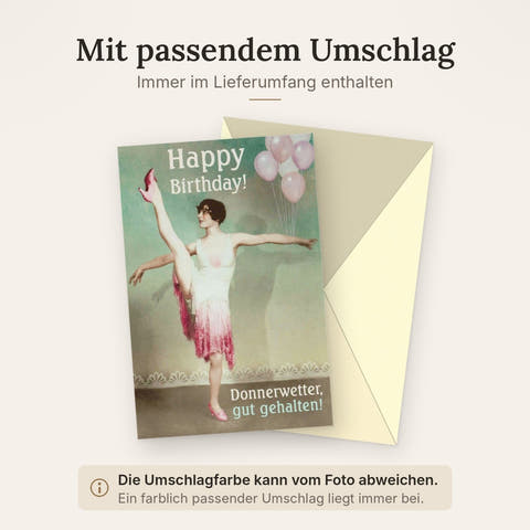 Geburtstagskarte Frau Lustig - Vintage Rosa mit Humorvollem Spruch & Ballons, Einzigartige Glückwünsche für den besonderen Tag