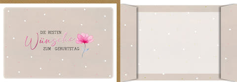 Geburtstagskarte Frauen – Aquarell Blume mit zarten Punkten und eleganter Schrift