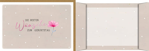 Geburtstagskarte Frauen – Aquarell Blume mit zarten Punkten und eleganter Schrift