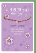 Geburtstagskarte Frauen – Blumenmotiv mit Kraft-Armband und inspirierendem Spruch