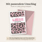 Geburtstagskarte Frauen – Rosa Leopard Muster mit Modernem Schriftzug und Glamour-Effekt