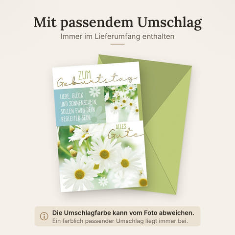 Geburtstagskarte für Männer: Blumenmotiv mit herzlichem Glückwunschtext für Freude und Sonnenschein