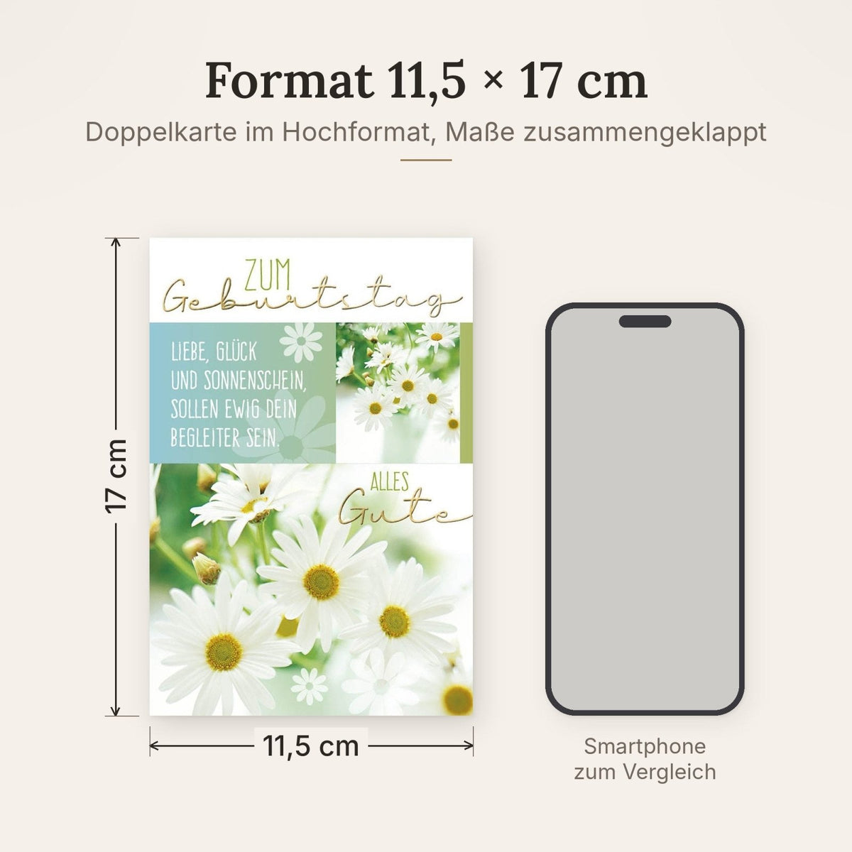 Geburtstagskarte für Männer: Blumenmotiv mit herzlichem Glückwunschtext für Freude und Sonnenschein