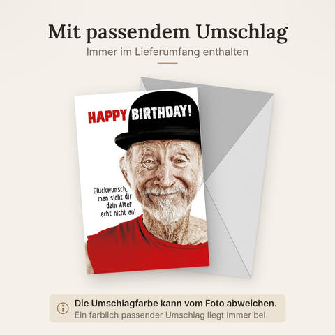 Geburtstagskarte für Männer - Humorvolle Glückwünsche mit Witz und Charme in Rot, Lustige Sprüche für Herren & Senioren