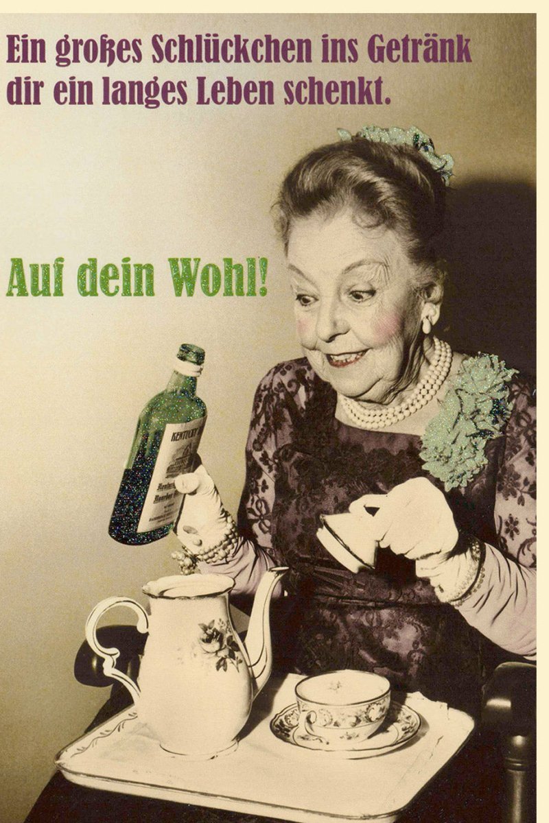 Geburtstagskarte für Ältere Damen - Humorvolle Vintage Karte mit Witzigem Spruch, Lustige Gratulation zum Geburtstag, Retro Feierkarte