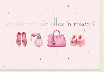 Geburtstagskarte für Damen: Stilvolle Glückwunschkarte in Rosarot mit eleganten Details, Chic Design