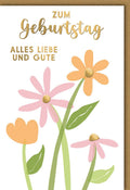 Geburtstagskarte für Erwachsene - Elegantes Beige Floral Design mit Bunten Blumen und Goldener Schrift, Beste Wünsche von Galerie Dominique Verlag