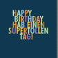 Geburtstagskarte für Erwachsene & Jugendliche: Farbenfrohe "Happy Birthday" Glückwunschkarte mit Überraschungseffekt im Dunkelblau Design