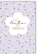 Geburtstagskarte für Erwachsene & Jugendliche - Stilvolle Glückwunschkarte auf Naturkarton mit blau-lila Muster, 