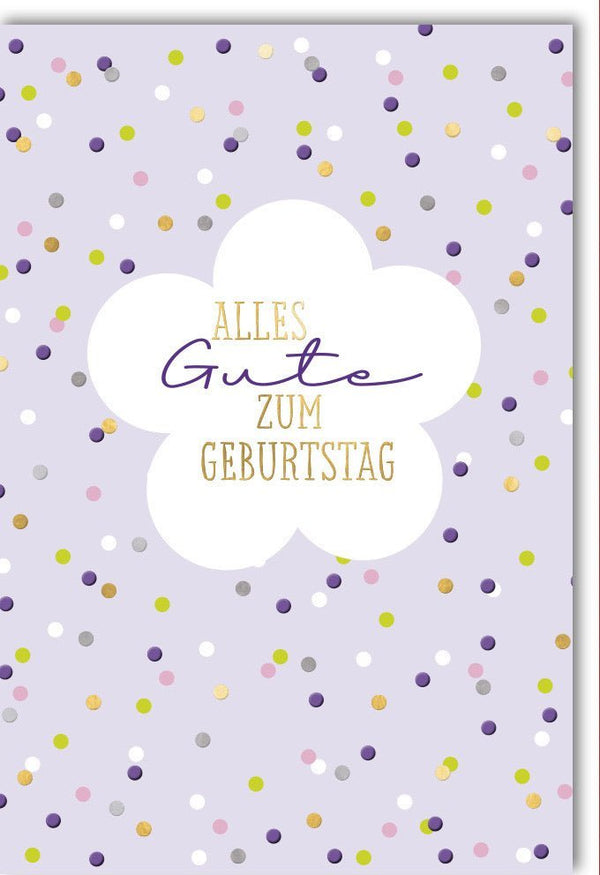 Geburtstagskarte für Erwachsene & Jugendliche - Stilvolle Glückwunschkarte auf Naturkarton mit blau-lila Muster, 