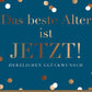 Geburtstagskarte für Erwachsene - Midoro "Bestes Alter" in Blau und Gold, Stilvolle Punkte, Zeitlos elegant, Hochwertige Glückwunschkarte